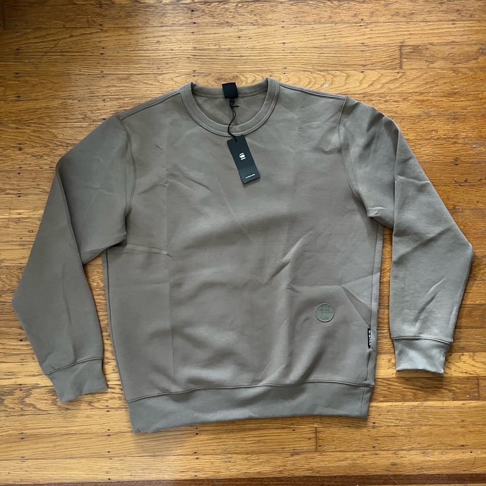 G-Star Raw Brown Neoprene Crewneck Sweater Classic Design